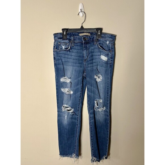 Joe's Jeans Boyfriend Slim Crop Distressed Raw Hem Size 26 EUC!!! - Picture 2 of 5